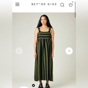 NWOT Beyond Nine Suki Dress, olive stripe